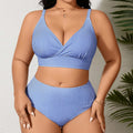 Damen Hochtaillierter Bikini mit modischem Streifenmuster