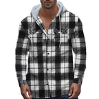Herren Hemd mit Kapuze aus kariertem Stoff und modischen Details R&B
