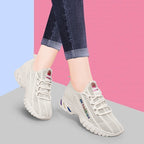 Damen Sportliche Freizeitschuhe mit elastischem Schnürsystem und atmungsaktiver Oberflächenstruktur R&B