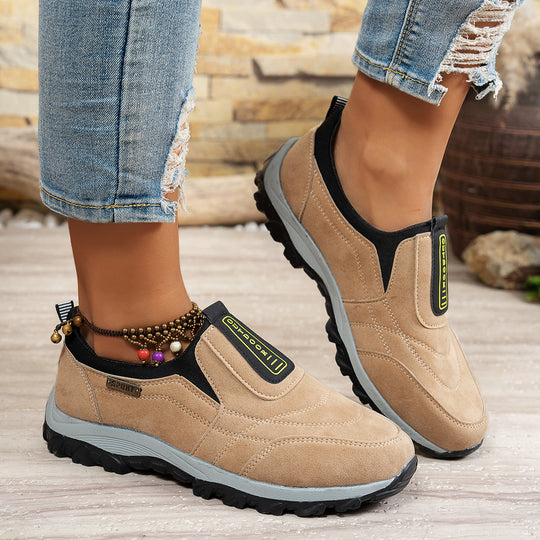 Damen bequeme Slip-On Sneakers mit rutschfester Sohle und atmungsaktivem Obermaterial R&B