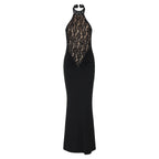 Damen Elegantes Abendkleid mit Spitzenoberteil R&B