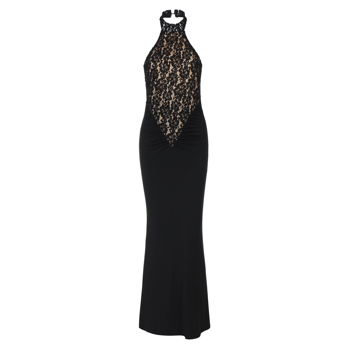Damen Elegantes Abendkleid mit Spitzenoberteil R&B
