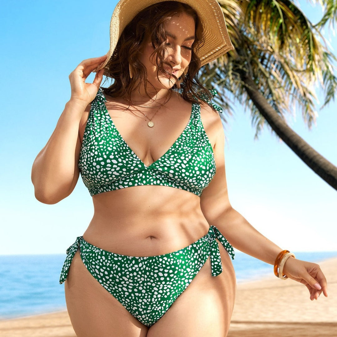 Damen Triangel-Bikini-Set mit verspieltem Knotendesign R&B