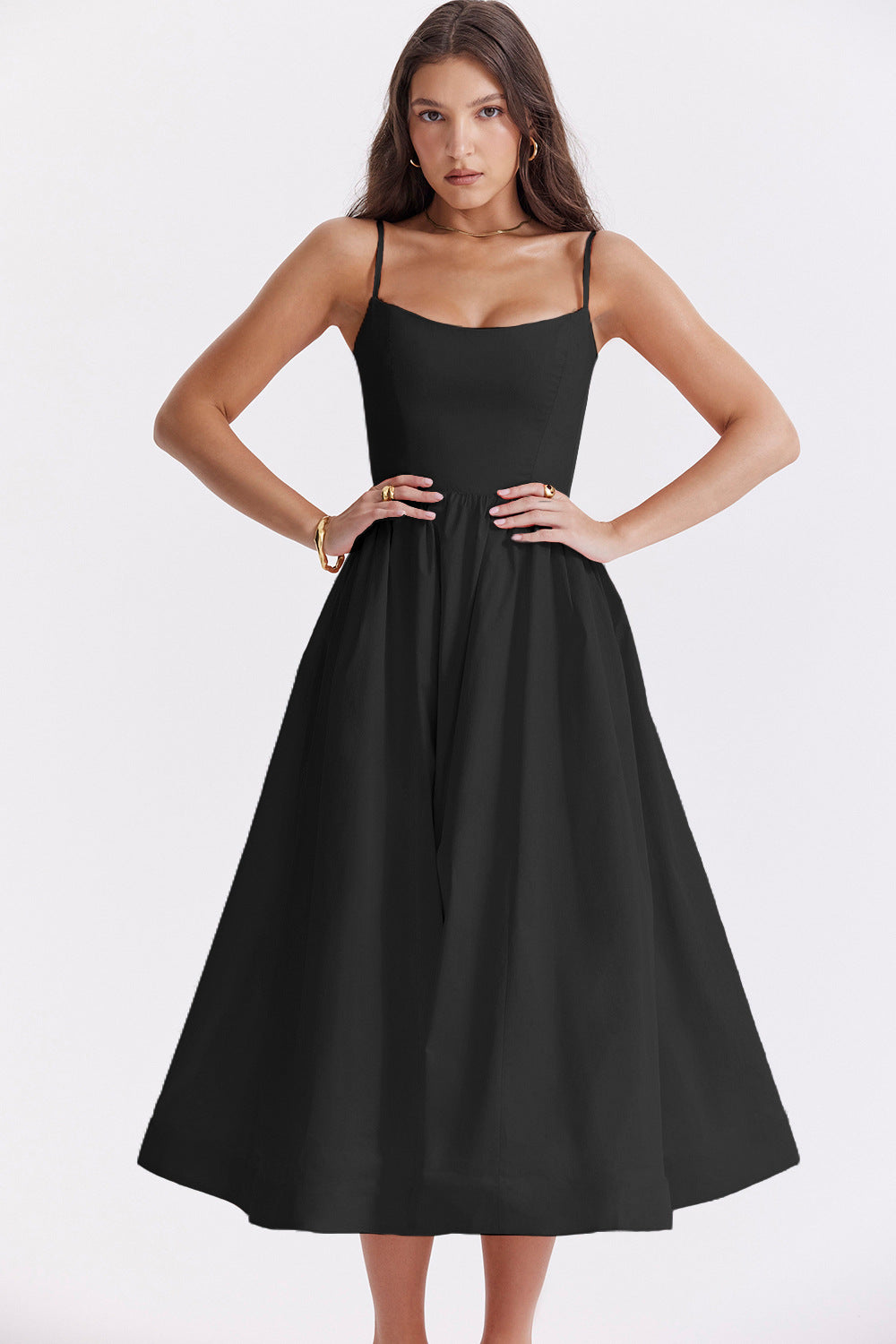 Damen Maxikleid mit floralem Print und verstellbaren Spaghettiträgern R&B