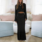 Damen elegantes Spitzenkleid mit langem Rock und lockerer Passform R&B