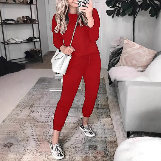 Damen Lässiger Freizeitanzug mit stylischem Schnitt und elastischem Bund R&B
