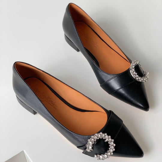 Damen Elegante Ballerinas mit funkelndem Schmuck-Detail R&B