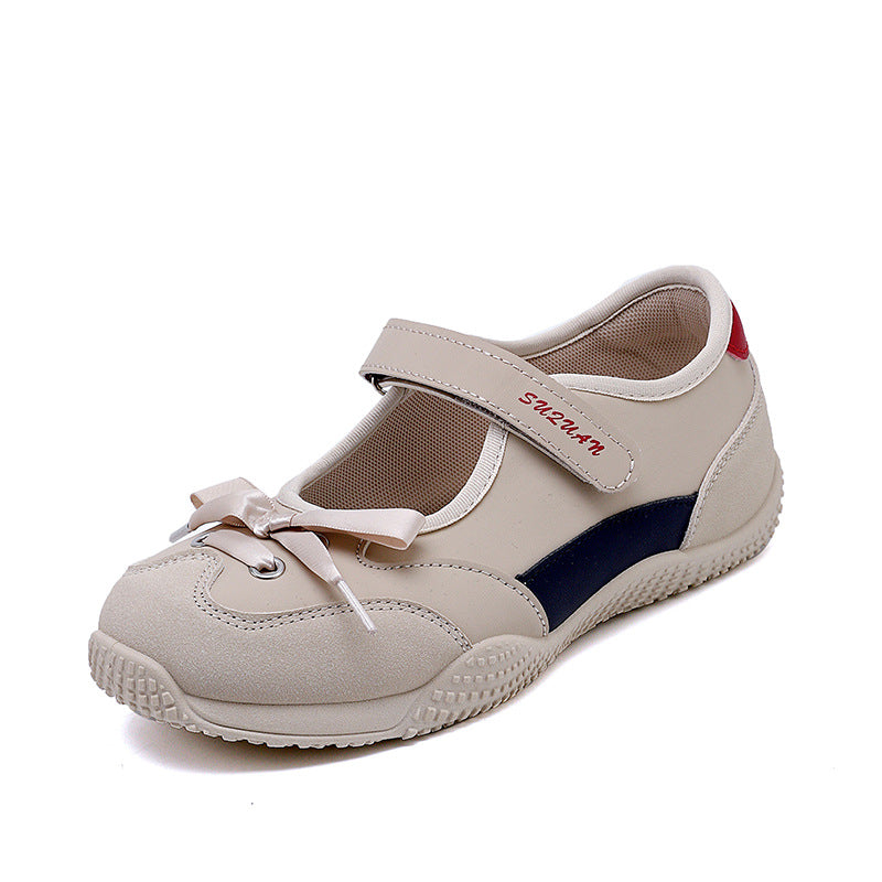 Damen sportliche Ballerinas mit verstellbarem Klettverschluss und bequemer Sohle R&B