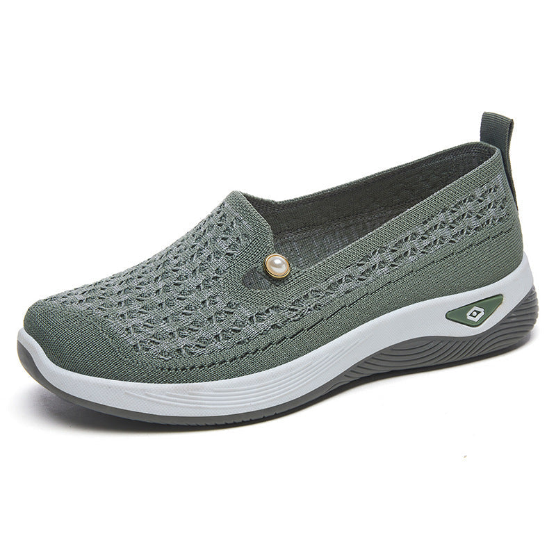 Damen Bequeme Slip-On Schuhe mit luftiger Strickoberfläche R&B