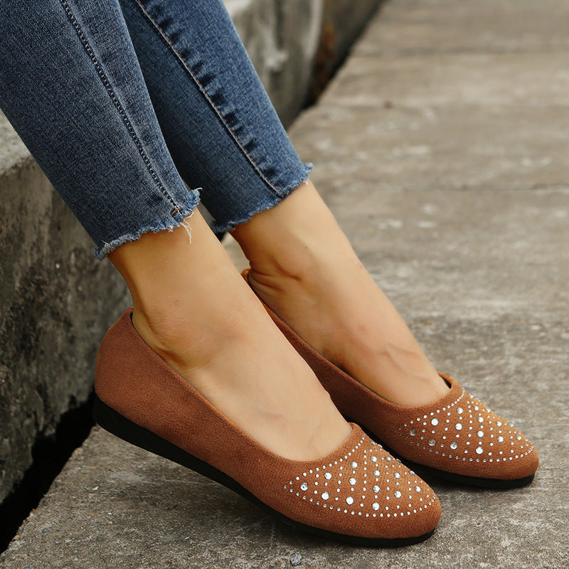 Damen modische Ballerinas mit funkelnden Strassdetails R&B