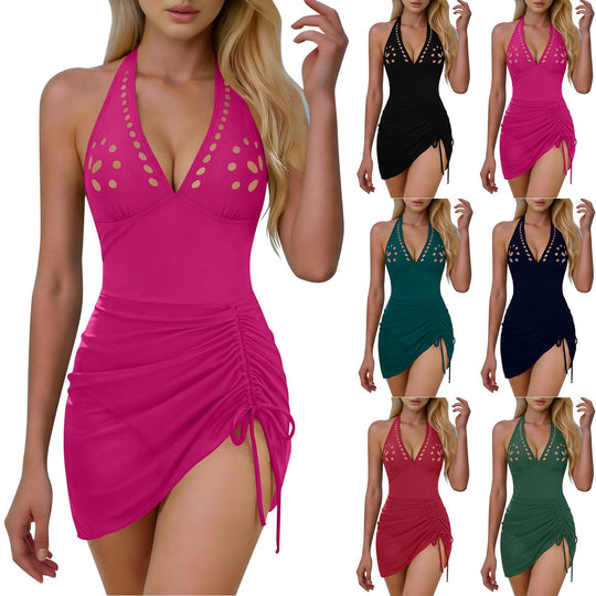 Damen Einteiler Badeanzug mit raffiniertem Cut-Out und verstellbarem Rückenträgersystem R&B