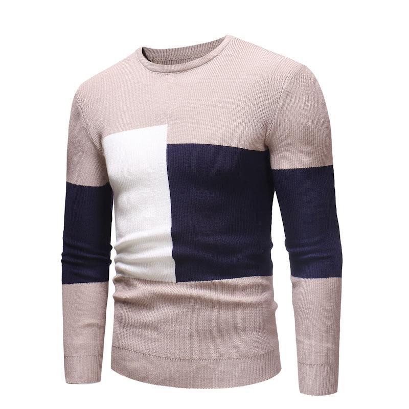 Herren Designer Pullover mit modernem Blockmuster R&B