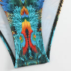 Damen Triangel-Bikini-Set mit modischem Schmuckdetail und verstellbaren Trägern R&B