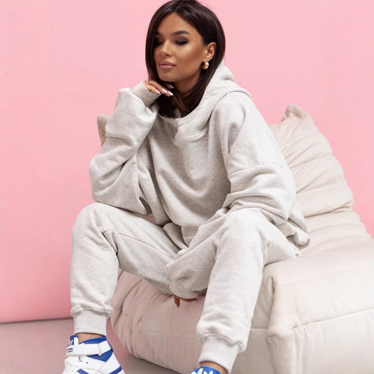 Damen lässiger Hoodie mit voluminösen Ärmeln und hohem Kragen R&B