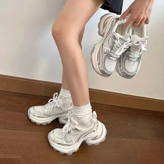 Damen modische Sneakers mit atmungsaktivem Mesh und gepolsterter Laufsohle R&B