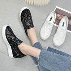 Damen Slip-On Sneaker mit eleganter Spitzenstruktur und komfortablem Fußbett R&B