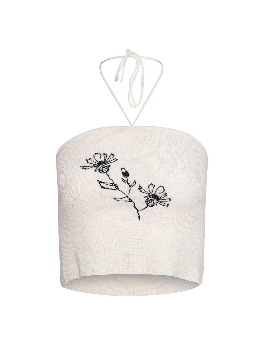 Damen gehäkeltes Crop-Top mit floraler Stickerei R&B