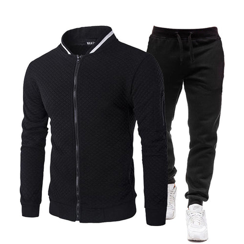 Herren modische Trainingsjacke mit Stehkragen und Sporthose R&B