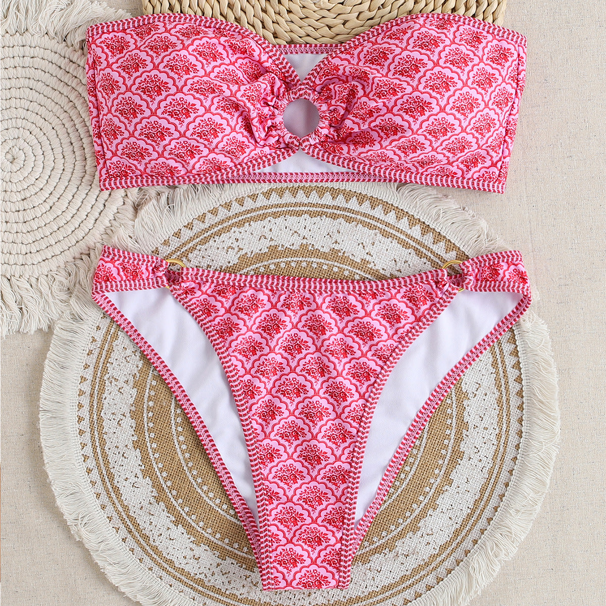 Damen Bandeau Badeanzug Set R&B
