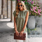 Damen Bluse mit floralem Design und Rüschendetails R&B