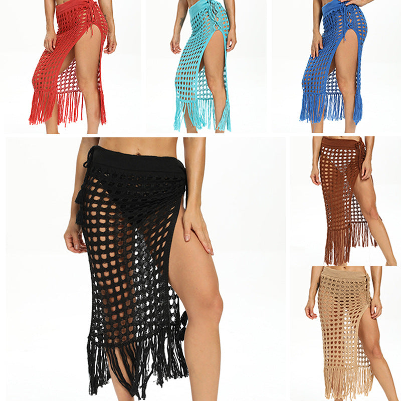 Damen Strandsarong mit trendigem Netzdesign und Fransen R&B