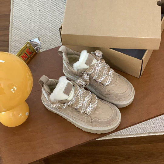 Damen Sportliche Sneaker mit warmem Futter und elastischen Schnürsenkeln R&B