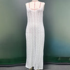 Damen eleganter und transparenter Häkel-Strandüberwurf R&B