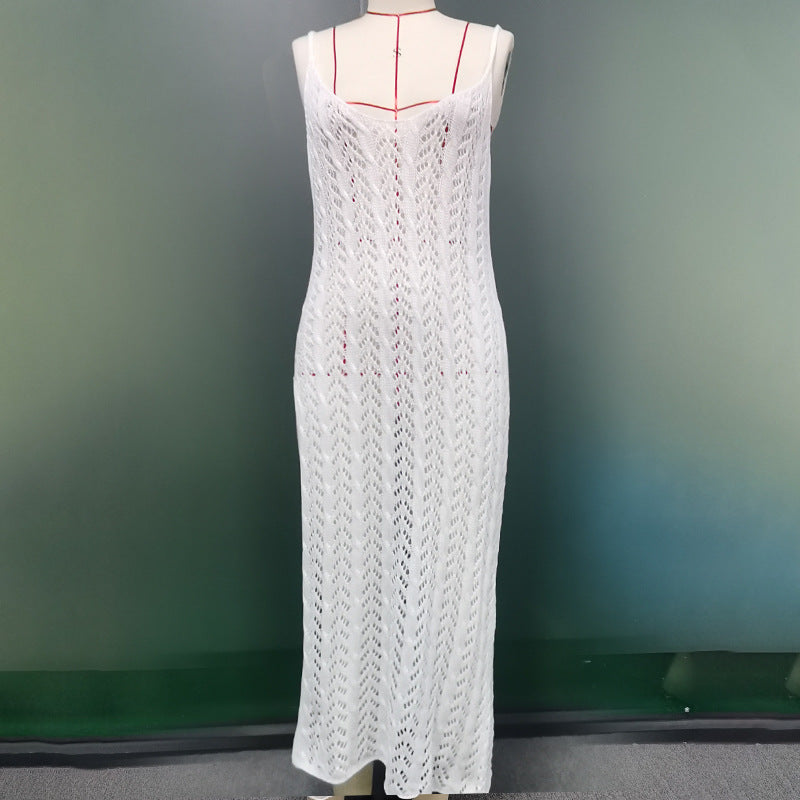 Damen eleganter und transparenter Häkel-Strandüberwurf R&B