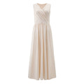 Damen Elegantes Maxikleid mit raffiniertem Wickeldesign und fließendem Stoff R&B