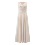 Damen Elegantes Maxikleid mit raffiniertem Wickeldesign und fließendem Stoff R&B