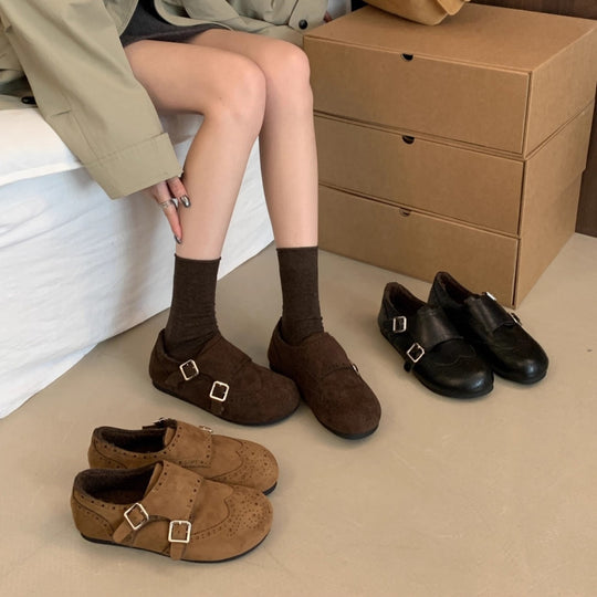 Damen Mokassins mit doppeltem Riemen und softer Innensohle R&B