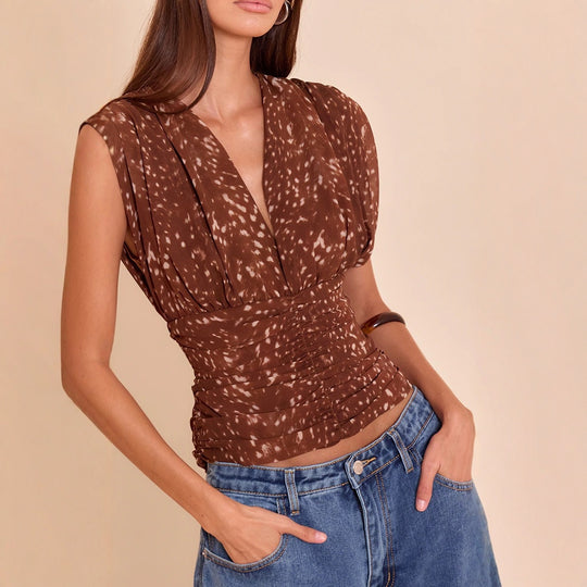 Damen Schicke Bluse mit Raffung R&B