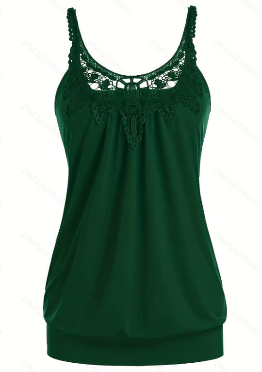 Damen Elegantes Spitzentop mit raffinierten Trägern und lockerer Passform R&B