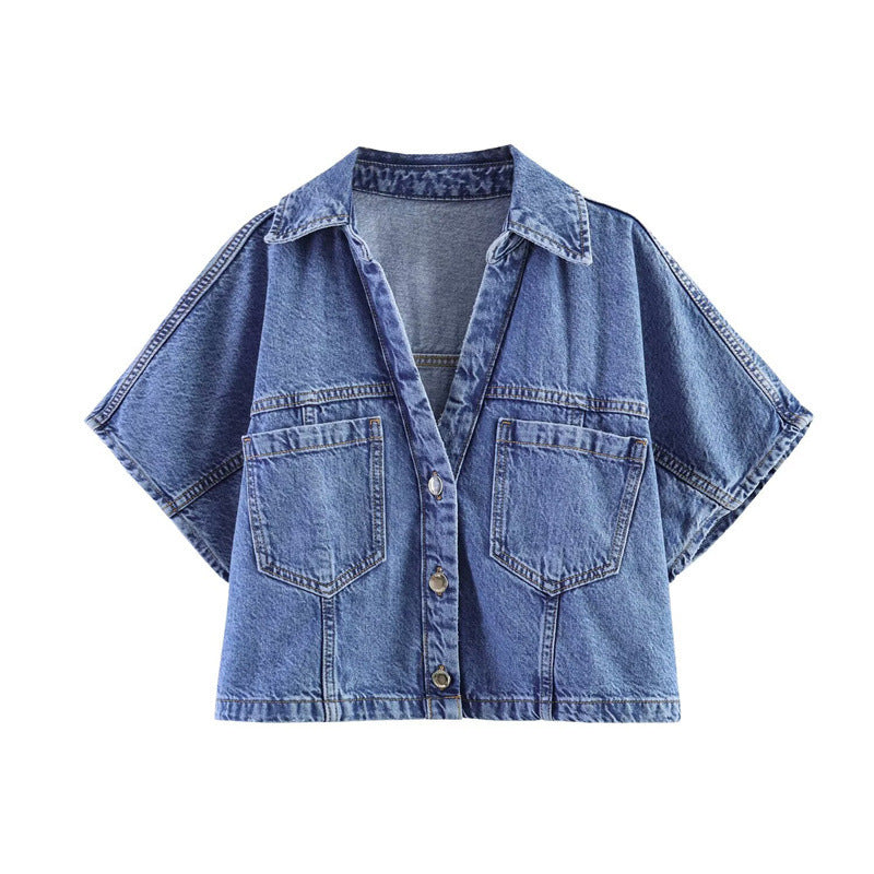 Damen Denim-Minirock im asymmetrischen Schnitt mit dekorativen Knöpfen R&B