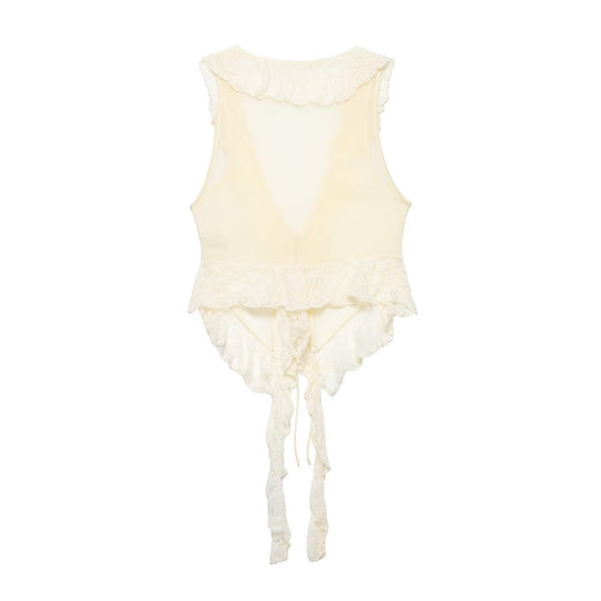 Damen Rüschenbluse mit Spitzenverzierung R&B