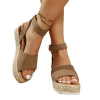 Damen Wedge-Sandalen mit geschmackvollem Riemendesign und luxuriösem Naturmaterial R&B