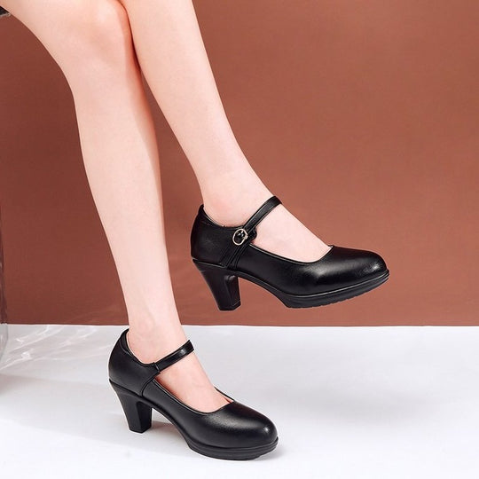 Damen elegante Mary Jane Pumps mit verstellbarem Riemchen R&B