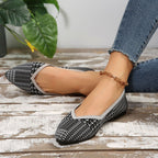 Damen modische spitze Ballerinas mit elastischem Strickdesign R&B