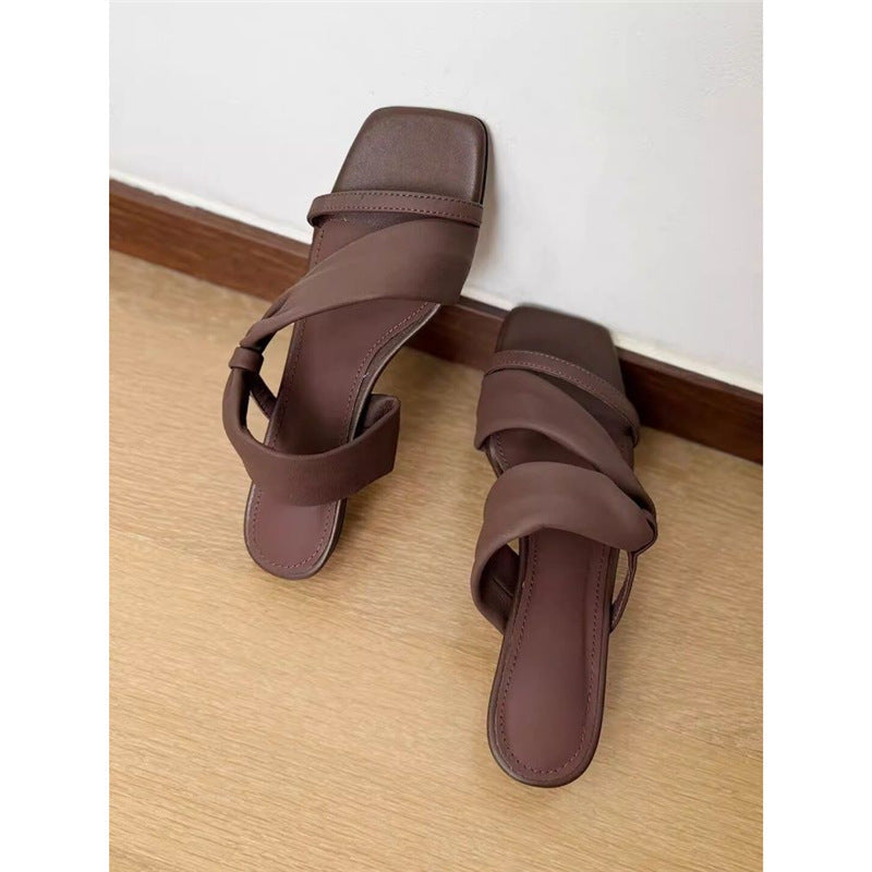 Damen Sandalen mit gekreuzten Riemen und eleganter Knotendekoration R&B