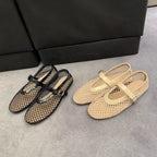 Damen Slingback-Ballerinas aus atmungsaktivem Netzmaterial mit eleganten Riemen