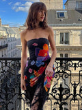 Damen Cocktailkleid mit raffinierten Fransen und floralem Print R&B