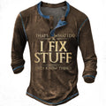 Herren lässiges Langarmshirt mit motivierendem Druck