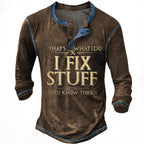 Herren lässiges Langarmshirt mit motivierendem Druck