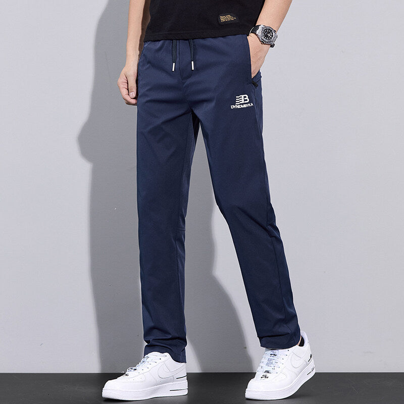 Herren Sportliche Freizeithose mit verstellbarem Kordelzug und seitlichen Reißverschlusstaschen R&B