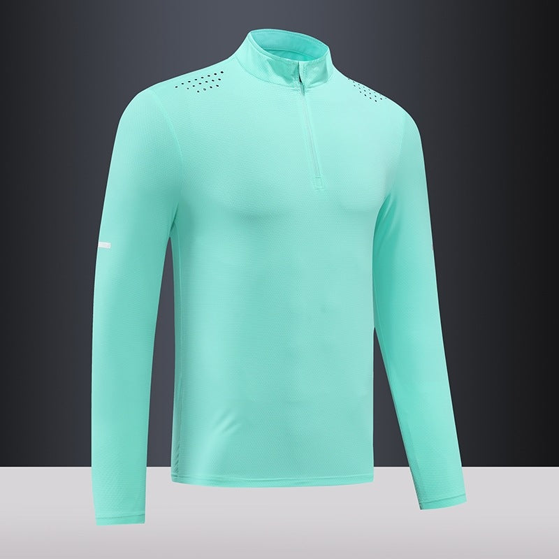 Herren Funktions-Langarmshirt mit Reißverschluss und atmungsaktivem Material R&B