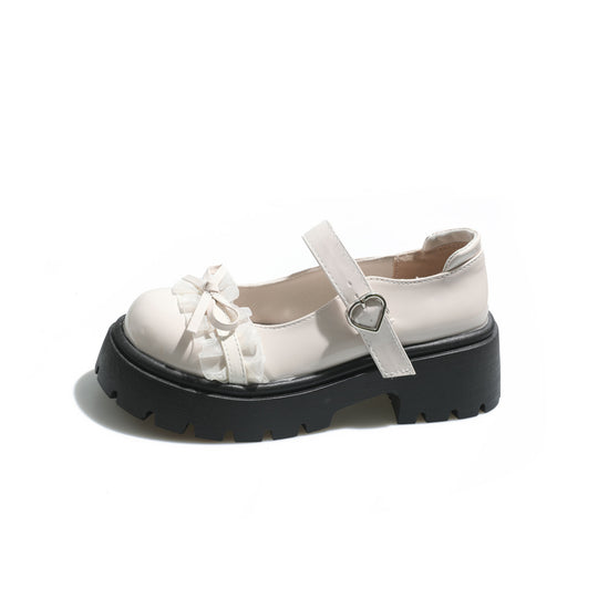 Damen Chunky Ballerinas mit dekorativem Schleifen-Detail und verstellbarem Riemen R&B