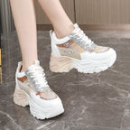Damen Chunky Sneakers mit glitzernden Akzenten und atmungsaktiver Obermaterialstruktur R&B