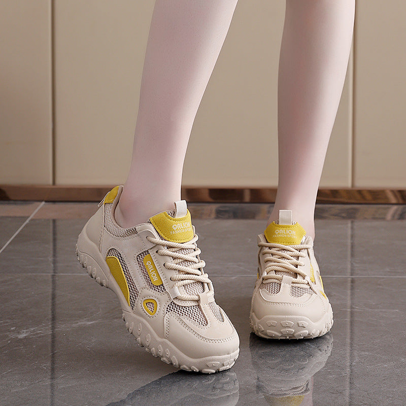 Damen Sportliche Freizeitsneaker mit atmungsaktiver Mesh-Oberfläche und robustem Profil R&B