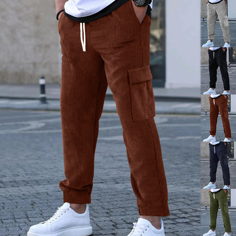 Damen lässige Freizeithose mit praktischen Cargo-Taschen und elastischem Bund R&B