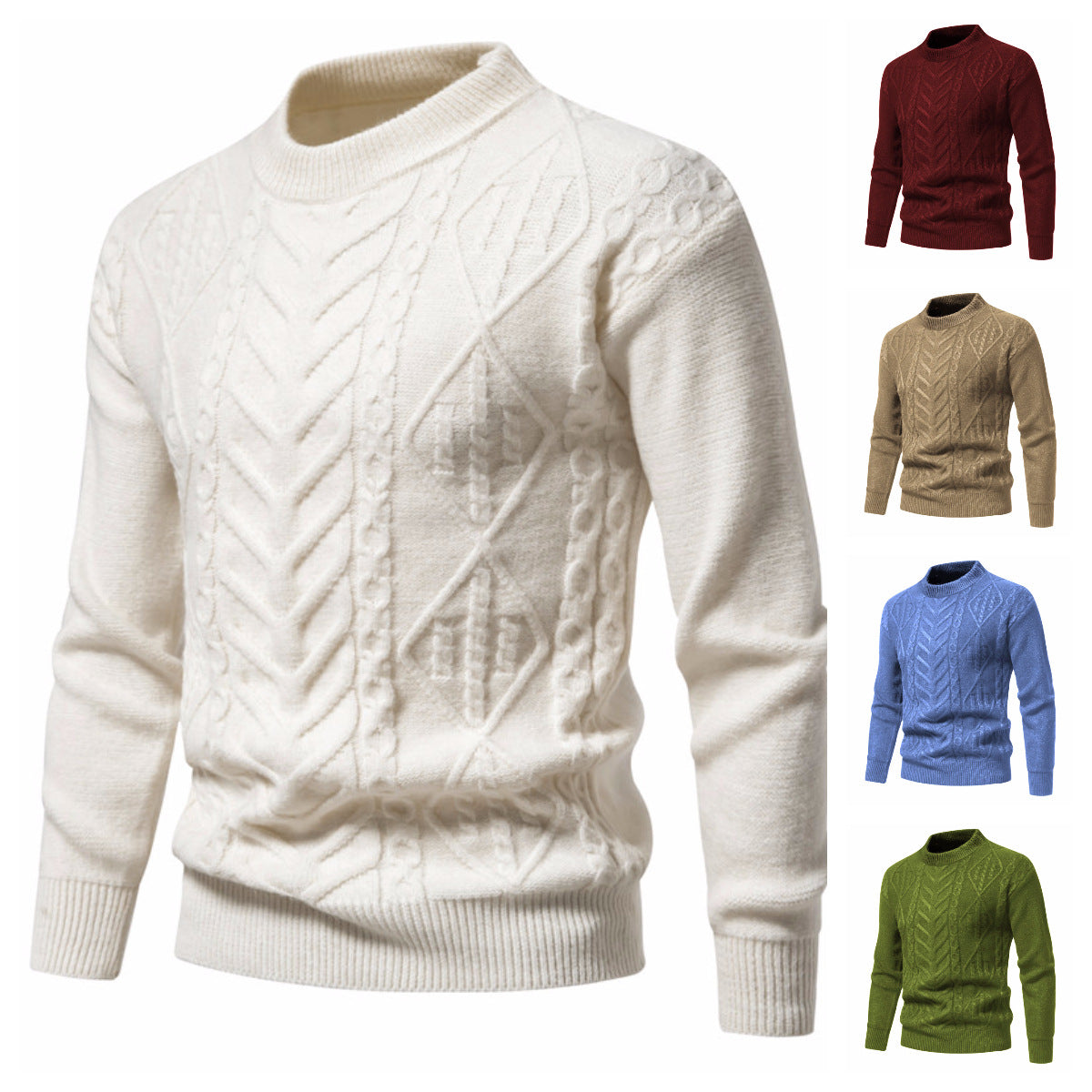 Herren Strickpullover mit strukturiertem Muster